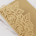 50pcs Gold Laser Cut Wedding Invitations Card Pocket with Envelope and RSVP Cards 5x7 '' Tri-Fold Wedding Invitation Kit for Wedding Engagement Bridal Shower Birthday Quinceanera Party Invite