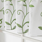VISIONTEX Sheer Voile Curtain Valances, Decorative Leaves Embroidered, Rod Pocket Window Treatment for Kitchen/Rustic Bedroom/Living Room (54 x 16 Inch,1 Panel)