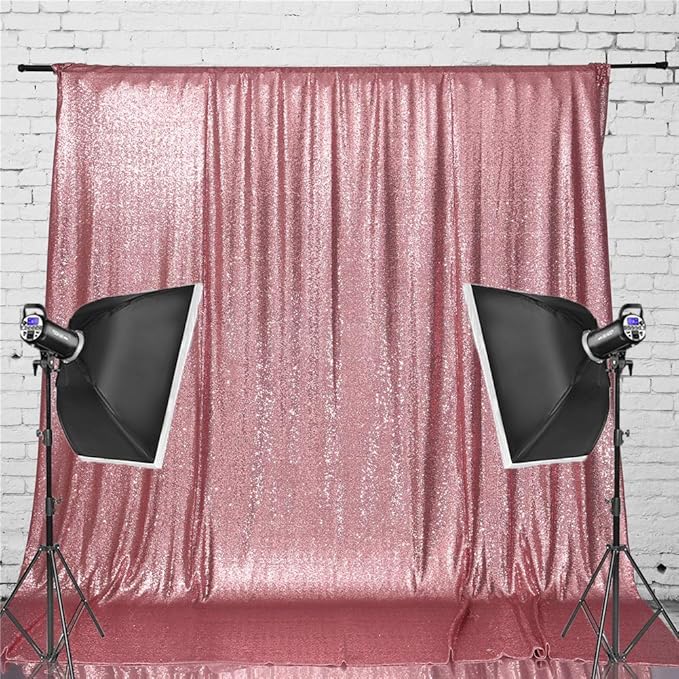 Eternal Beauty Fuchsia Pink Sequin Backdrop, 7x7 Ft Glitter Background Curtains for Shimmer Photography Party Wedding Birthday Back Drop Decor
