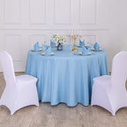 120 inch Round Tablecloth Washable Polyester Table Cloth Decorative Table Cover for Wedding Party Dining Banquet（120 inch,Blue Mist）