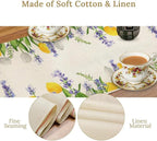 Floral Tulip Lavender Table Runner, Spring Watercolor Flower Plants Nature Butterfly Table Runner for Kitchen Dinner Living Room Home Party, 13x120 Inch