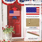 American Flag Door Hanging Sign，Farmhouse Patriotism Artwork Decorations Signs, Framed Indoor Outdoor Decorative Art Ornament for July 4th Independence Day, New Year, Holiday Party, Birthday