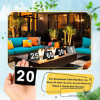 60 Pcs Black Acrylic Table Numbers 1-60 Double Sided Restaurant Table Order Number Wedding Numbers Cards for Party Banquets Service Receptions