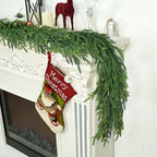 16 Ft Christmas Cedar Garland for Staircase Railing Real Touch Soft Bendable Faux Winter Xmas Greenery Pine Garlands Mantle Garland for Decoration for Window Fireplace Door Railing Wall Home Decor