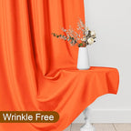 DWCN 10x8 FT Orange Backdrop Curtains for Parties, Photography Backdrop Drapes with Rod Pockets for Wedding Decorations Stage Birthday Family Gatherings, 2 Panels 5ft x 8ft