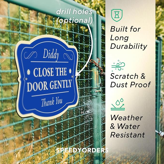 Custom Decorative Outdoor Metal Sign - Personalized Aluminum Sign, 18x12 In, Blue Steel, Waterproof, Made In USA