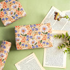 WRAPAHOLIC Kraft Floral Wrapping Paper Roll - Mini Roll - 17 Inch x 33 Feet - Watercolor Flower Wrapping Paper, Perfect for Wedding, Birthday, Bridal Shower, Tea Party