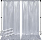 30ftx10ft Silver Sequin Backdrop Curtain for Parties, Wrinkle Free Glitter Photo Backdrop Drapes 6 Panels 5x10FT Back Drop Cloth Shimmer Fabric for Wedding Birthday Photography Background