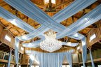 6 Panels Dusty Blue Ceiling Drapes for Wedding 5ftx15ft Ceiling Drapes Wedding Arch Draping Fabric Cheesecloth Sheer Curtain Romantic Ceiling Decorations for Weddings Party Banquet Ceremony Stage