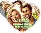 KETABAO – 11" Customized Photo Heart Magnets for Refrigerators and Cars – Personalized Magnetic Decoration for Homes and Storage Cabinets