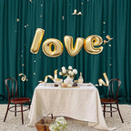 MEETSKY 10ft x 10ft Hunter Green Backdrop Curtains for Parties Wedding Curtain Rod Pocket Dark Green Photo Backdrop Sliding Drapes Backdrop Curtains for Photography, 5ft x 10ft, 2 Panels