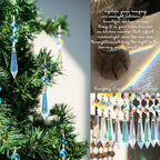 20pcs 55mm Chandelier Icicle Crystal Prism Suncatcher,Chandelier Crystals Replacement,Crystals for Chandeliers with Hooks for Windows Wedding Lamp Decoration(AB Colors)
