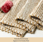 Chardin home Natural Jute Table Runner 13x36 Inch – Vintage Boho Rustic Table Decor – Handwoven Table Runner in Natural Jute and Ivory – Farmhouse Dining or Console Table Accent