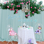 MEETSKY Light Green Backdrop Curtains 10ft x 10ft for Wedding Birthday Baby Shower Photography Backdrop Fabric Curtains Drapes Rod Pocket Light Filtering Window Drapes, 5ft x 10ft, 2 Panels