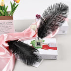 THARAHT Black Ostrich Feathers 12pcs Natural Bulk 10-12Inch 25cm-30cm for Crafts Wedding Party Centerpieces Halloween and Home Decoration Feathers
