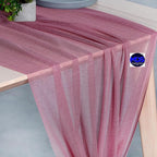 MDS Halloween Chiffon Table Runner - 10 Pack, 29 x 170 Inches, 14ft Each - Sheer Spooky Table Runners for Haunted House Parties, Trick-or-Treat Tables, Witchy Décor, Wedding & Events - mauva