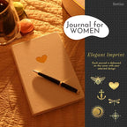 SETTINI Lined Journal, Ideal for Journaling - A5 Vegan Leather Notebook, 192 Archival-Quality Pages, QuillEase Bleed-Free Paper, Inner Pocket & Bookmark - Bride Gifts for Women, White Heart