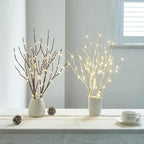 Hairui Lighted Birch Branches 18IN 70 White Willow LED Battery Operated with Timer Twig Lights for Summer Christmas Wedding Decoration Indoor Outdoor(Vase Excluded)