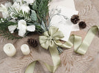 Sage Green Satin Ribbon 1-1/2 Inch x 50 Yards Double-Faced Ribbons for Gift Wrapping Crafts Flower Bouquet Wedding Paper Bows Invitations