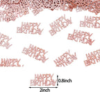 Rose Gold Happy Birthday Confetti for Tables Glitter Birthday Party Decorations Table Scatters for Girls/Adult Women Party Supplies 100PC