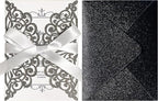 50Pcs Laser Cut Black Wedding Invitation With Glitter Envelopes And Ribbons Blank Personalized Card Invitaciones Para quinceañera Birthday Baby Shower Christmas Party Bridal Shower