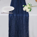 Snowkingdom 13Ft Navy Blue Cheesecloth Table Runner, 160inch Long Cheese Cloth Boho Gauze Runner for Christmas Wedding Bridal Baby Shower Birthday Holiday Party Sheer Table Decorations