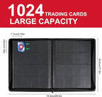GEAoffice 16 Pockets Trading Card Binder for 1000+ Cards, Sturdy Large Side Loading Zipper Collection Binder for MTG, TCG, Game & Sport Cards, Red