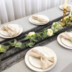 Snowkingdom Black Table Runner, 10FT Sheer Tulle Cheesecloth Gauze Metallic Mesh Foil Table Decoration for Halloween, Party, and Christmas