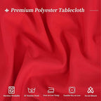 12 Pack Round Tablecloths 120 Inch, Red Polyester Table Cover for Round Table, Stain and Wrinkle Resistant Washable Fabric Tablecloth, Polyester Tablecloth for Wedding Banquet Parties
