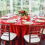 12 Pack Round Tablecloths 120 Inch, Red Polyester Table Cover for Round Table, Stain and Wrinkle Resistant Washable Fabric Tablecloth, Polyester Tablecloth for Wedding Banquet Parties