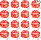 16 Pack 30 Led Fairy Lights Battery Operated String 10 Feet Waterproof Twinkle Mason Jar Silver Wire Firefly for Christmas Red