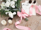 Pink Satin Ribbon 1-1/2 Inch x 50 Yards Double-Faced Valentines Ribbons for Flower Bouquet Gift Wrapping Party Decor Wedding Invitation DIY Craft