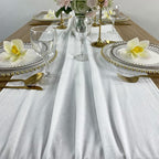 Luxurious Velvet Table Runner, 10ft Wedding Reception Decorations, 20x120inch Soft Velvet Fabric, Table Linen Overlay, Wedding Table Runners (White, 20X120inch)