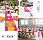 12 Pack Hot Pink Satin Table Runner 12 x 108 inch Long Premium Smooth Table Runner for Wedding, Banquets, Birthday, Party, Graduation, Engagements,Table Runners fit Rectangle and Round Table