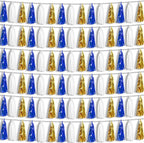 6P Navy-Blue White-Gold Foil Fringe Metallic Tassel-Garland, Tassels Banner Streamers for Parade Floats, Bachelorette, Wedding, Birthday, Graduation, Christmas, Bridal/Baby Shower Party Decorations