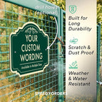 Custom Aluminum Signs: Driveway/Outdoor Metal, Waterproof, Forest Green 24x18 In