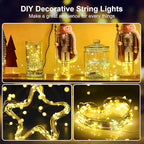 2 Pack 16Ft 50 LED Fairy Lights Mini String Lights Waterproof for Mason Jars Halloween Christmas Parties Wedding Table Centerpieces Decoration