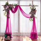 MDS Halloween Chiffon Draping Fabric - 1 Panel, 30" Wide x 75ft Long - Sheer Spooky Arbor & Canopy Drapery for Haunted House Backdrops, Party Ceilings, DIY Costumes & Themed Events - Magenta