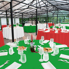 36 Pack Christmas Round Disposable Tablecloth, Red White Green Circle Plastic Tablecloth Bulk, Italy Theme Table Covers for Christmas Family Gathering Dining Banquet Italian Party Decoration,84inch