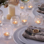 36pcs Assorted Clear Votive Candle Holders, Tea Light Candle Holders for Wedding Centerpiece, Glass Candle Holder for Table Centerpiece, Home and Party Decorations