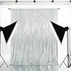 Eternal Beauty Silver Sequin Backdrop, 4x6 Ft Glitter Background Curtains for Shimmer Photography Party Wedding Birthday Back Drop Decor