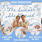The Summer She Turned Married Backdrop - Beach Wedding Party Decorations - Bridal Shower Bachelorette Party Background Blue