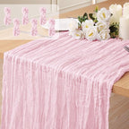 6 Pack Cheesecloth Table Runner 10Ft Christmas Gauze Boho Table Runners for Wedding Decor Bridal Shower Decorations Baby Shower Party(35" x 120")