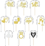 30 PCS Bride to Be Cupcake Toppers Glitter Wedding Cupcake Toppers I Do Love Heart Ring Miss to Mrs Cupcake Picks for Bridal Shower Wedding Engagement Party Cake Decorations Supplies Gold