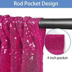 Hahuho Fuchsia Sequin Backdrop Curtain, 4PCS 2FTx8FT Glitter Backdrop Curtain for Parties, Christmas, Wedding, Party Decoration（4 Panels, 2FT x 8FT, Fuchsia