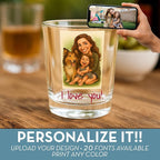 Funny Personalized Shot Glass 2.5oz, Custom Printed Picture Caricature Gift for Birthday, Bachelor Party, Customized Photo Cartoon Drinking Favor, Gag Gift For Men Women