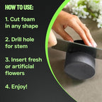 XCEL Floral Foam Blocks - Reusable, Weather Resistant Foam - Perfect for Fresh & Artificial Flower Arrangements, Crafts, Planter Boxes, Home Decor & More - 10-Pk, Gray (3” x 3”, Round)