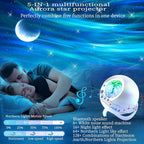 Aurora Northern Lights Projector: 60+ Light Effects White Noise Stars Sky Moon Lights for Bedroom Bluetooth Remote Timer Multi Colors, Mood Lighting Room & Classroom Decor