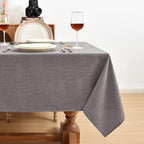 Fitable Textured Linen Tablecloths 2 Pack, Washable Fabric Rectangle Table Clothes for 8 Foot Tables, Rustic Holiday Table Covers for Kitchen Dining, Birthday Party, Farmhouse (Stone, 54 x 120 Inch)