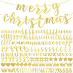 TaoBary 167 Pcs DIY Banner Kit Happy Birthday Glitter Banner Customizable Glitter Make Your Own Kit 162 Letters Symbols and Numbers 3 Rope for Birthday Halloween Wedding Christmas(Gold)